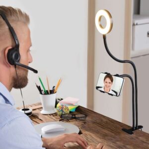 Cell Phone Holder with LED Ring Light