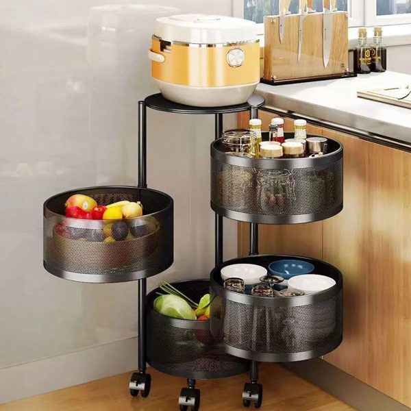4 Layer 360 degree rotating vegetable shelf