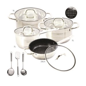 Kaisa Villa Stainless Steel Induction bottom 12pcs Cookware Set (KV-6637)