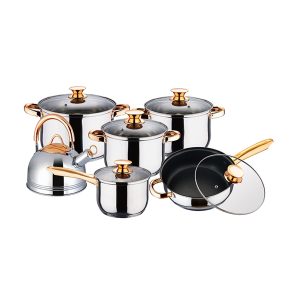 kaisa Villa Stainless Steel Induction bottom 12 pcs Cookware Set (KV-1004)