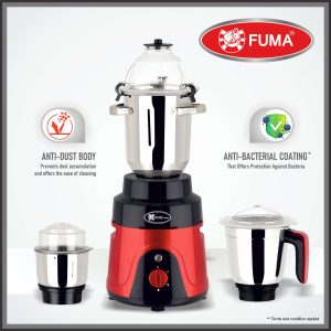 Fuma Hotel Mate - 1600W Mixer Grinder & Blender -Red