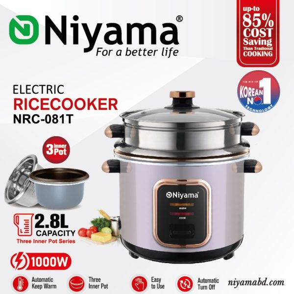 Niyama NRC-081T Electric Rice Cooker 2.8L – 1000W Multi-Cooker