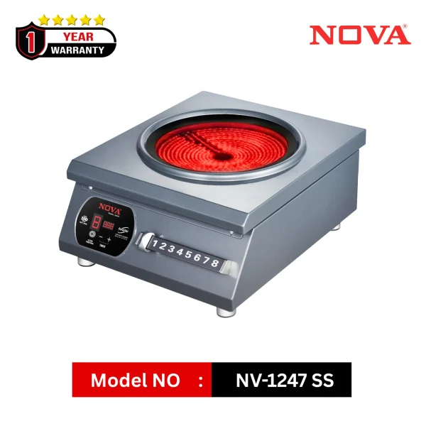 NOVA Infrared Cooker 4200W Double Heater | NV-1247-SS | Inverter Friendly | Touch & Knob Control